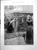 Antique Old Print Garden Party Marlborough House Her Majesty'S Reception 1893