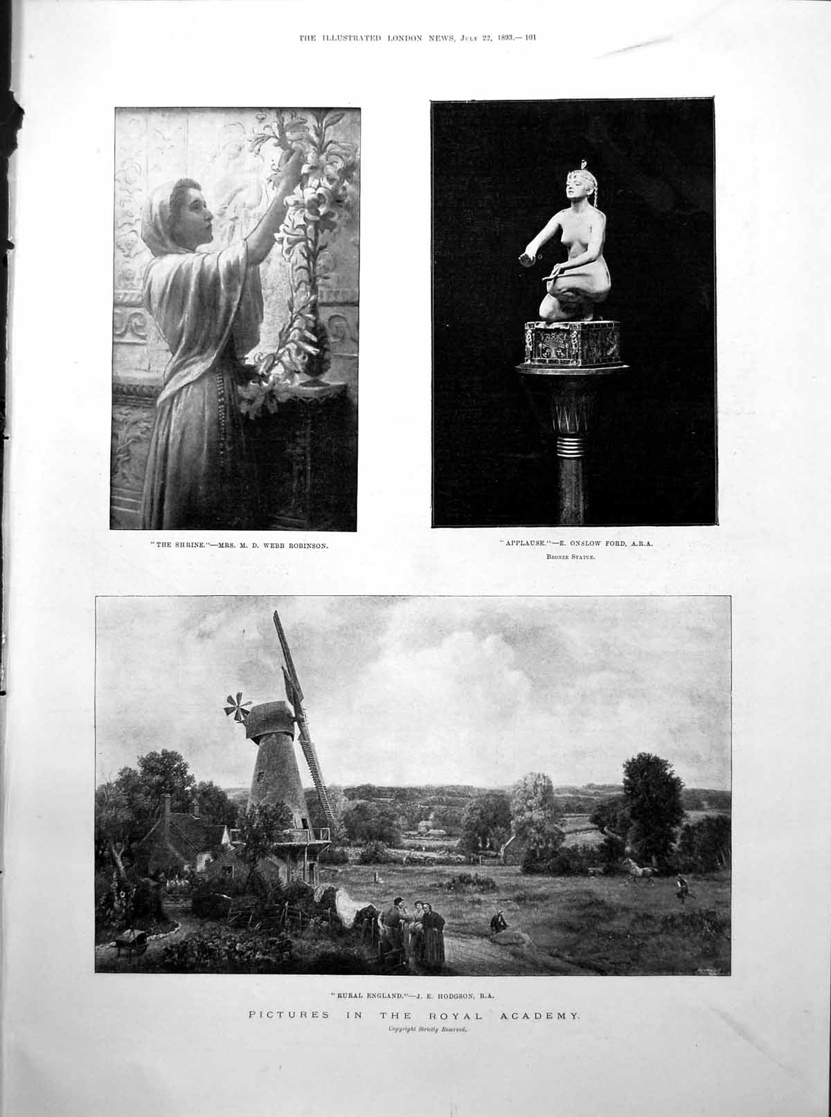 Old Shrine Applause Rural England Windmill R.A.Daily Telgraph Cup 1893 19th