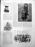 Antique Old Print Prince Wales At Winchester Headmaster Harbour Dover 1893