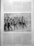 Antique Old Print Troops Aldershot Heavy Marching Late Duke Saxe-Coburg 1893