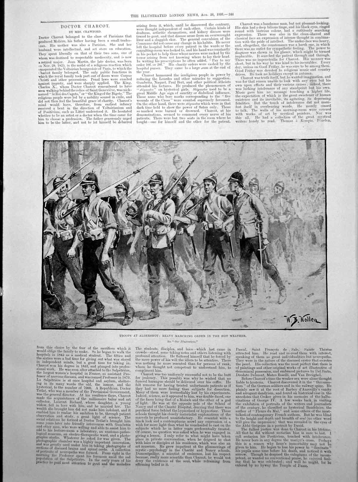 Antique Old Print Troops Aldershot Heavy Marching Late Duke Saxe-Coburg 1893