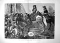 Old Print After Battle Marlborough Visit French Prisoners Oudenarde 1893 19th