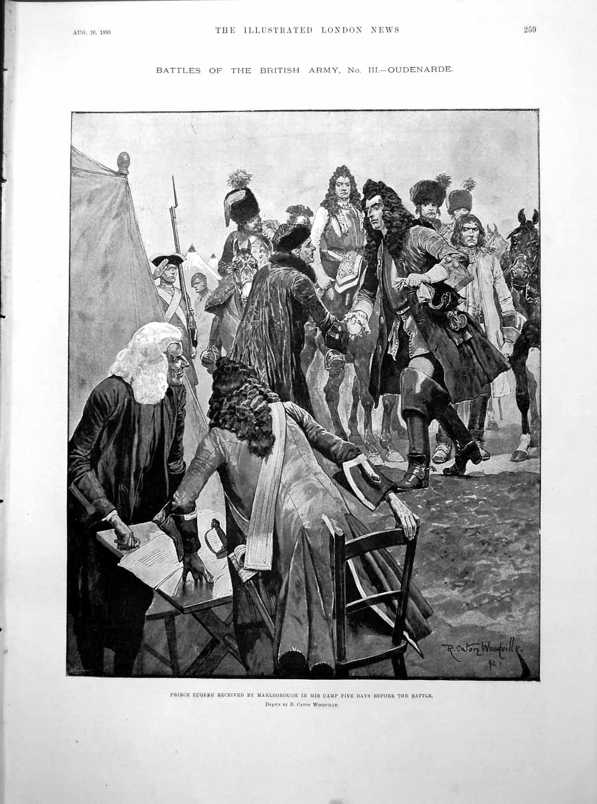 Old Print Before Battle Oudenarde Shrewsbury English Bridge Atcham 1893 19th