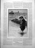 Old Fisherman'S Greeting Child Carrying Paddling Sea Sedan Chair 1893 19th