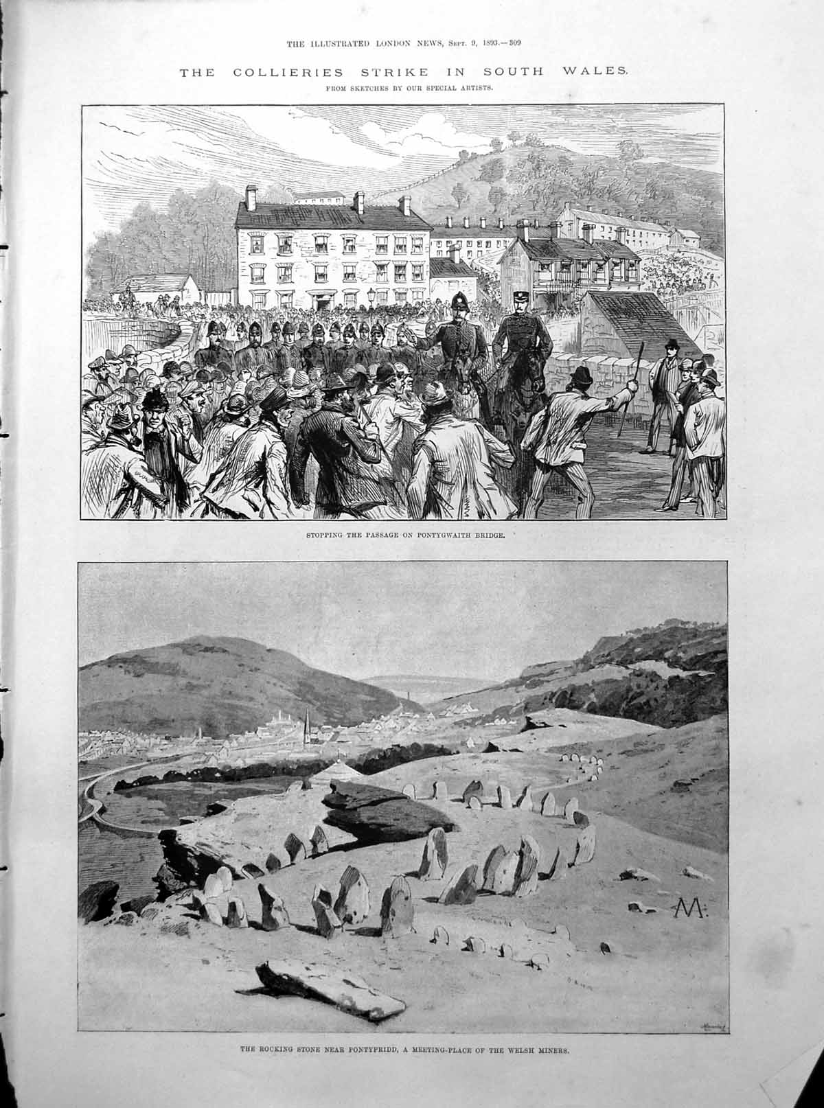 Old Collieries Strike S Wales Portraits Cusins Cunningham Pasha 1893Victorian