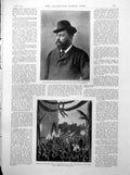 Old Print Duke Edinburgh Funeral Late Duke Saxe-Coburg Bombay Riots 1893 19th