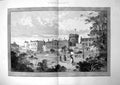 Antique Old Print Dublin Castle From The Grounds Ladies Parasols Trees 1893
