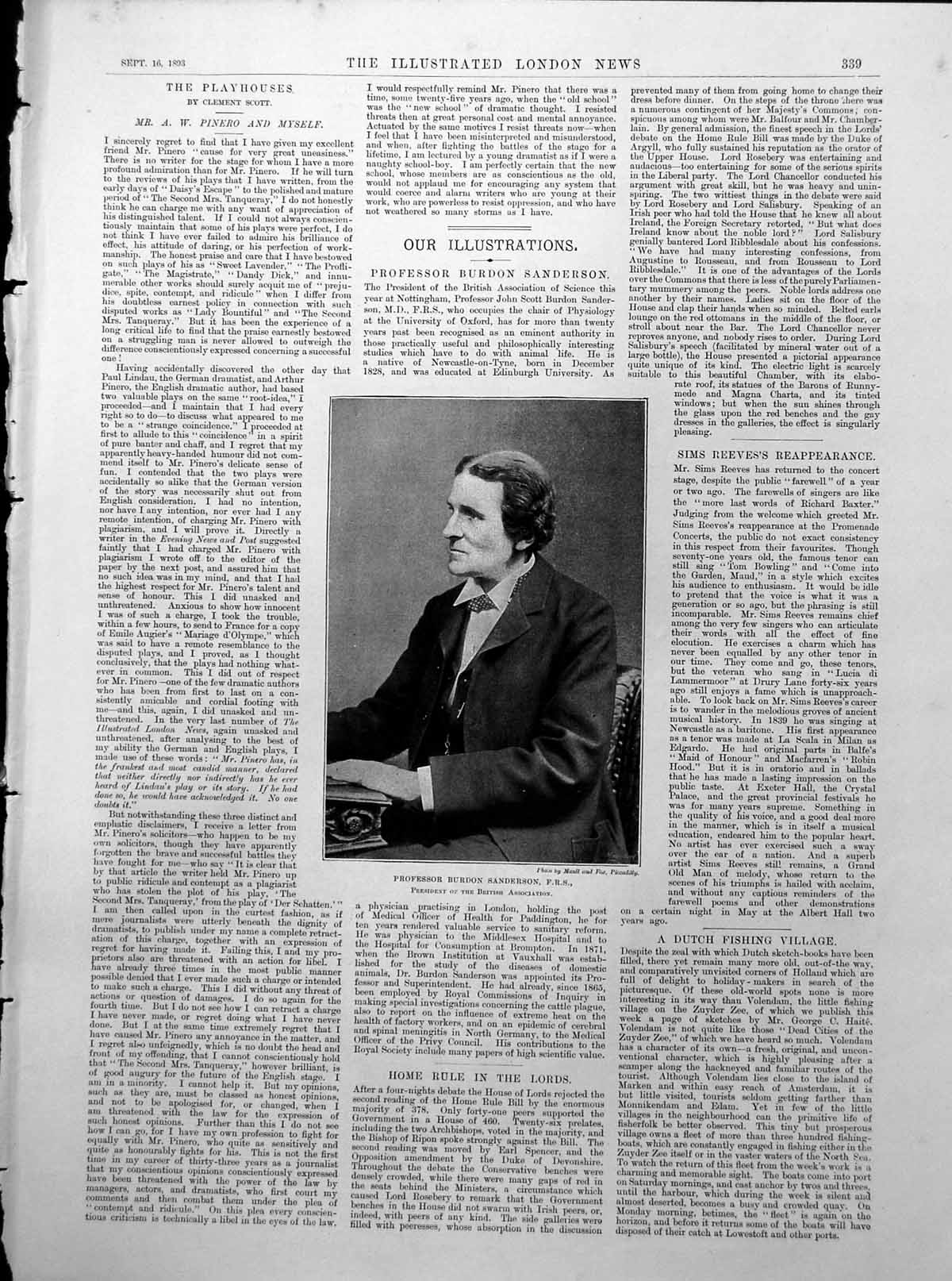 Antique Print Professor Burdon Sanderson New Watnell Pit Damage Notts 1893