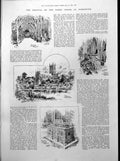 Antique Old Print Worcester Cathedral Military Manoeuvres Bishopstone 1893