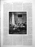 Antique Print Prince Wales Sitting Room Fredensborg Moroccos Sketches 1893