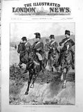 Old Print Autumn Military Manoeuvres Reconnoitring Party Retreating 1893 19th