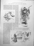 Antique Old Print Tempter Haymarket Theatre Actors Portraits Kennard 1893 19th