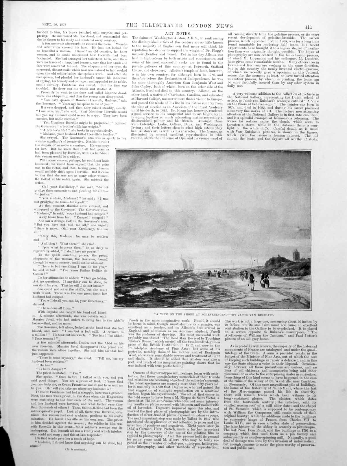 Old Shore Scheveningen J V-Ruisdael Lancashire Colliery Strikes 1893Victorian
