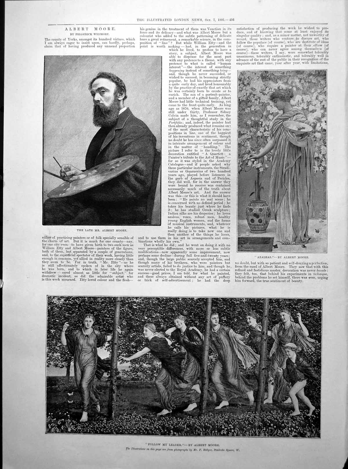 Antique Print Albert Moore Follow Leader Queen Denmark Princess Wales 1893
