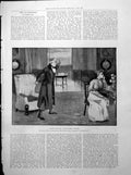 Antique Old Print Sowing Wind Comedy Theatre Lady Gent Balliol College 1893