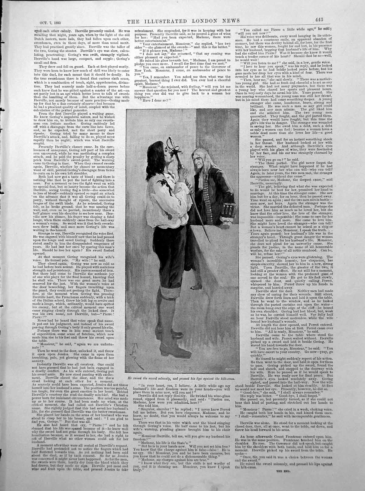 Antique Old Print Trail Sword Military Kisses Sword Insurrection Brazil 1893