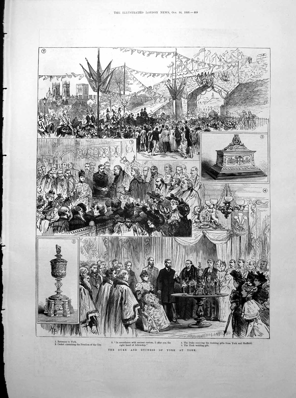 Old Print Duke Duchess York In York Portraits Lady Eastlake W Smith 1893 19th