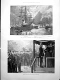 Antique Print Russian Squadron London Fire Brigade Omar Khayyam Tomb 1893 19th