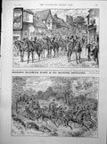 Antique Old Print Elliman'S Advert Siers Galloping Walking Through Town 1893
