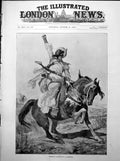 Antique Old Print Defiance Drawn Rc Woodville Escaping Troops Horseback 1893