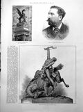 Antique Old Print Cb Birch Last Call Sculpture Earl Elgin Viceroy India 1893