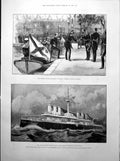 Antique Print Russian Naval Squadron Italia Portraits Davis Blackwood 1893
