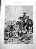 Old Print Tracking Matabele Military Elderly Couple Little Minister 1893 19th