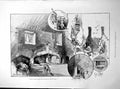 Antique Old Print Cardinal Wolsey'S Great Meat Kitchen At Hampton Court 1893