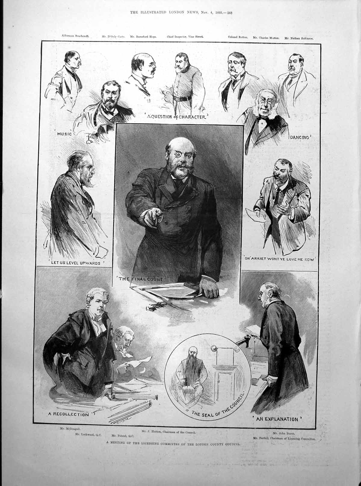 Antique Print Meeting Licensing Committee London Portraits S Tarrasch 1893