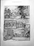 Antique Old Print Rothley Hall Leicestershire Birthplace Lord Macaulay 1893
