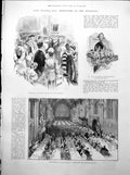 Antique Print Lord Mayor'S Day Festivities Guildhall Reception Banquet 1893