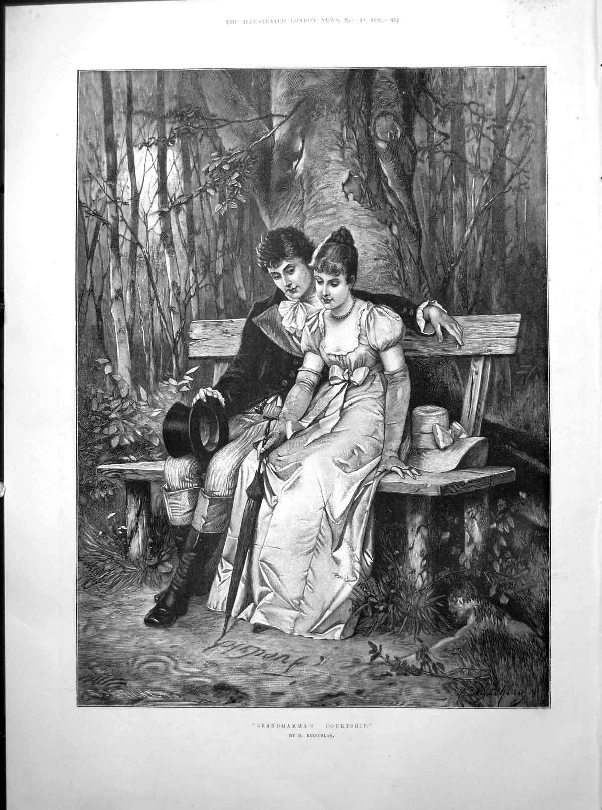 Old Print Grandmamma'S Courtship Beyschlag Portraits Earl Bathurst 1893 19th