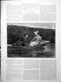 Antique Old Print Man Grasp Lady'S Hand Boat Springbok Hunting S Africa 1893