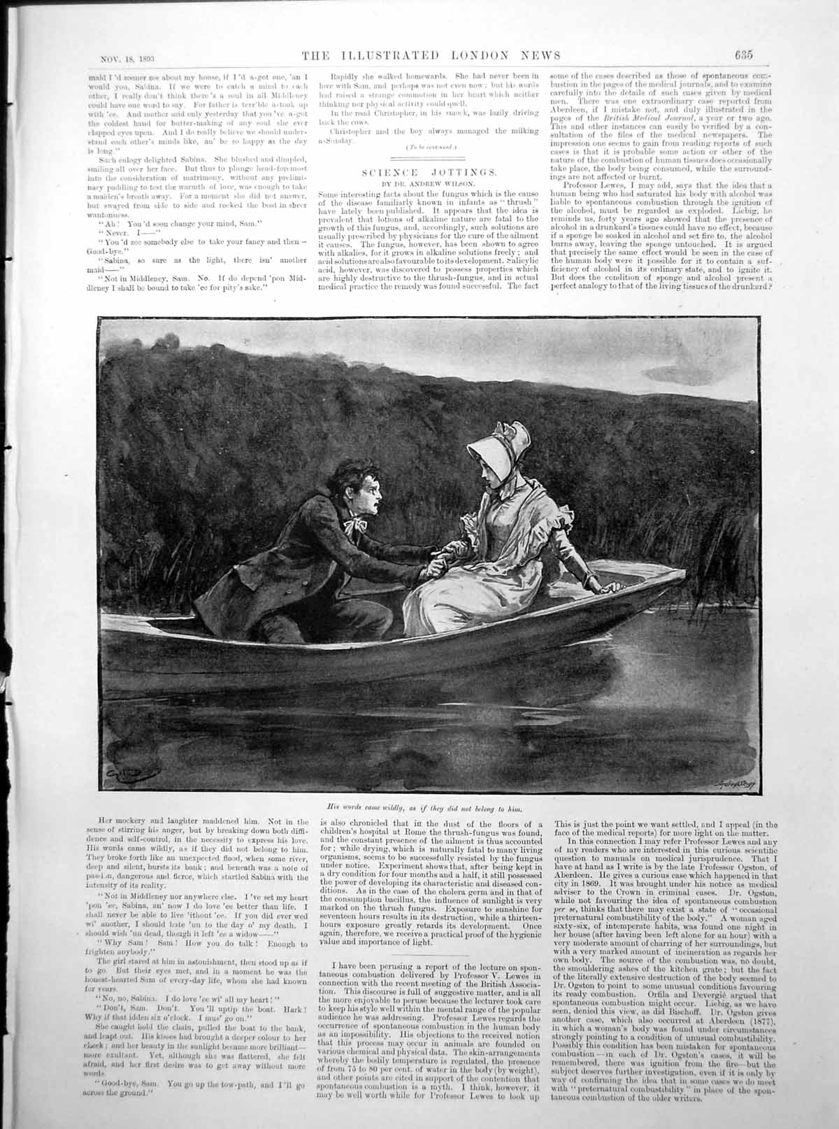 Antique Old Print Man Grasp Lady'S Hand Boat Springbok Hunting S Africa 1893
