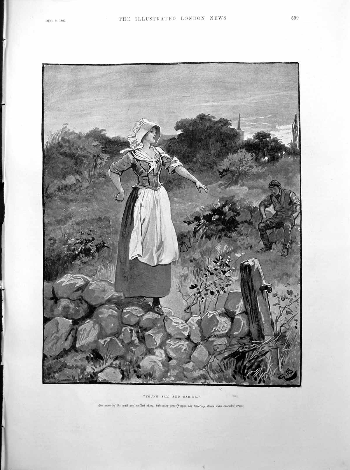 Old Lass Balancing Rough Wall Lad Seated H.M.S. Revenge Uganda 1893Victorian