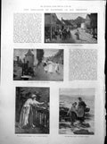 Old Oil Paintings Village Scenes Ladies Maurice Marquis Kildare 1893Victorian