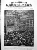 Antique Old Print Scene French Chamber Deputies After Explosion Smoke 1893 19th