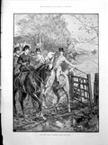 Old Hunting Season Politeness Under Difficulties Lady Horse Gate 1893 Victorian