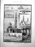 Antique Print Egypt Tombs Pyramids Boats Palms Saskia Van Uylenborch 1893 19th