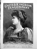 Antique Print United Kingdom Tea Company Premier Merchants Advert Lady 1893