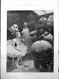 Old Pantomime Pudding Private View Man Stocks Dog Stealing Bag 1893Victorian