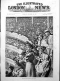 Antique Old Print In The Gallery At The Drury Land Pantomime Audience 1893 19th