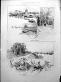 Old Bishop'S Park Fulham Opened Trees Boats E Stanhope Portrait 1893Victorian