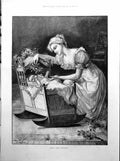 Antique Print Baby'S First Christmas Crib Mother London Truant School 1893
