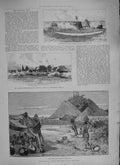 Original Old Antique Print 1894 King Lo Bengula Kraal Buluwayo Colenbrander War