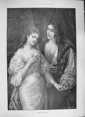 Original Old Antique Print 1894 Portrait Raphael Model Man Lady Romance 19th