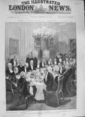 Original Old Antique Print 1894 Dinner Gladstone Downing Asquith Lefevre Acland