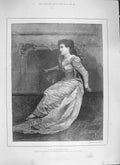 Original Old Antique Print 1894 Portrait Miss Margot Tennant Asquith Victorian