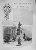 Old Antique Print 1894 United Service Club Pall Mall London Duke Prince 19th