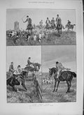 Old Antique Print 1894 Fox Hunting Campagne Rome Dunmore Mountains Poli 19th